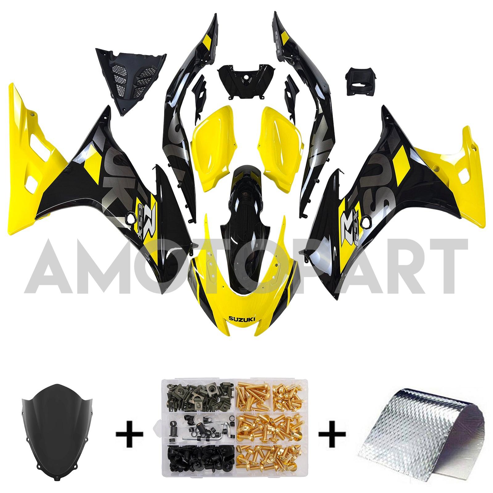 Amotopart 17–24 Suzuki GSX-R125 Schwarz Gelb Verkleidungsset (nur für die US-Version geeignet)