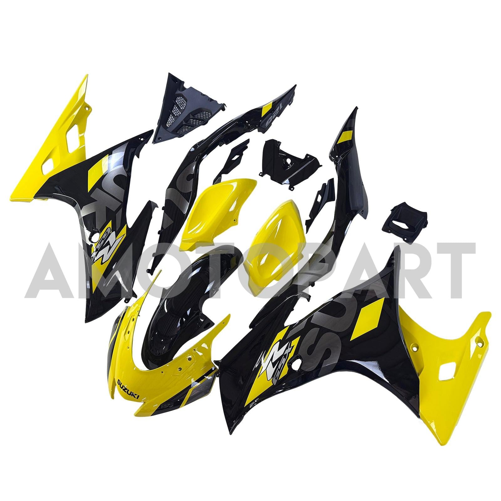 Amotopart 17–24 Suzuki GSX-R125 Schwarz Gelb Verkleidungsset (nur für die US-Version geeignet)
