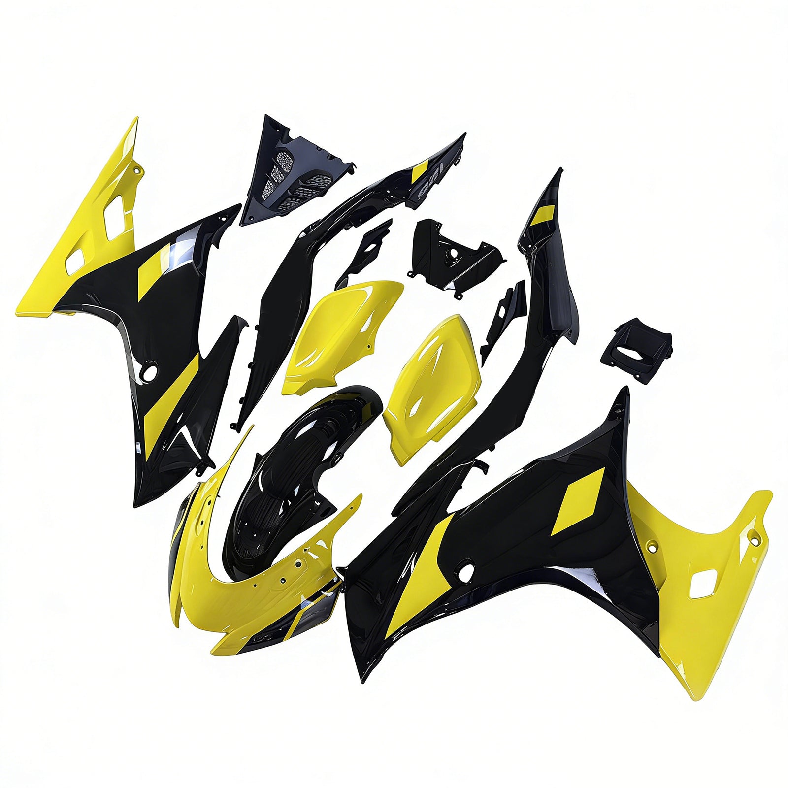 Amotopart 17–24 Suzuki GSX-R125 Schwarz Gelb Verkleidungsset (nur für die US-Version geeignet)