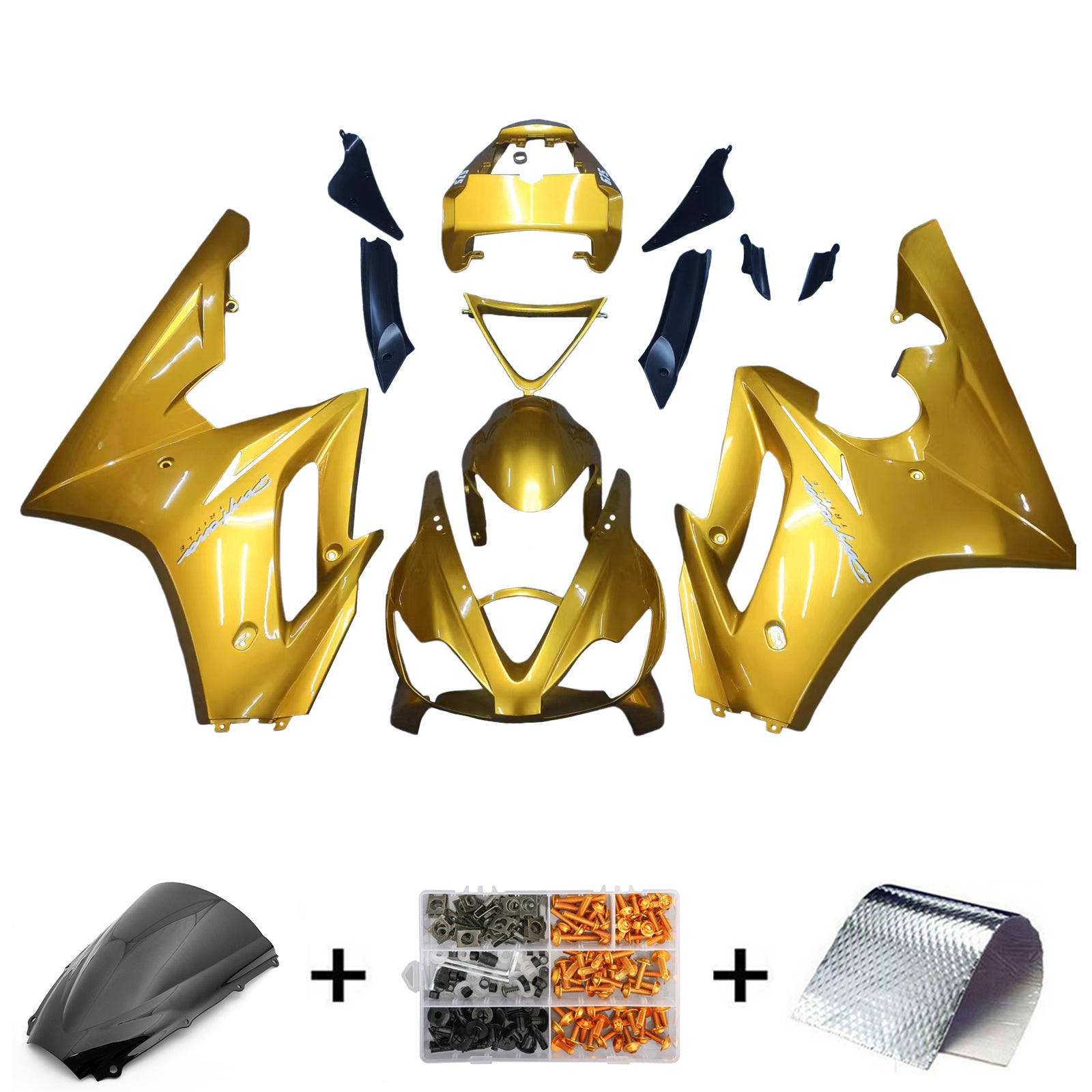 Amotopart 2006-2008 Triumph Daytona 675 Kit de carenado dorado