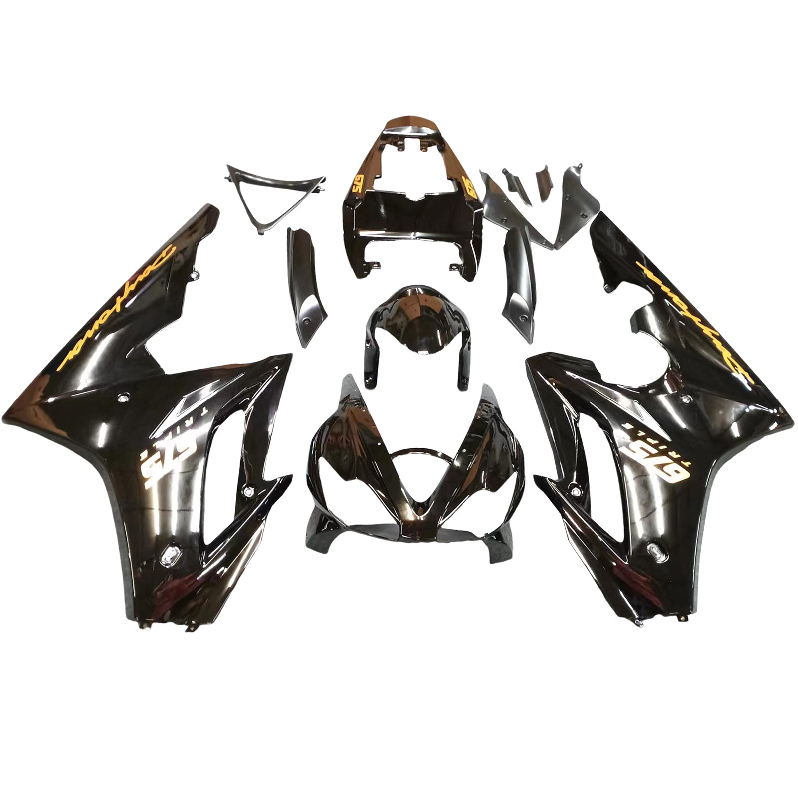 Amotopart Fairings Triumph Daytona 675 2006-2008 Kit de carénage noir gloss