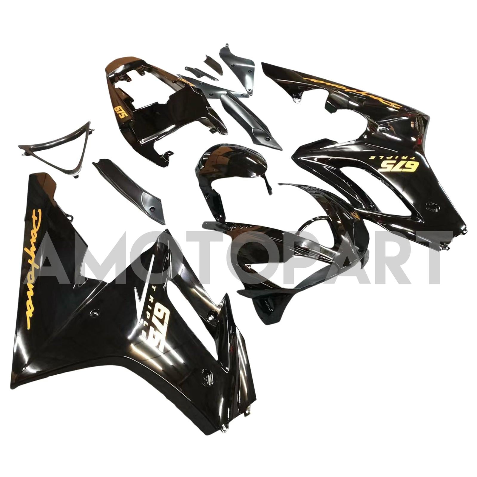 Amotopart Fairings Triumph Daytona 675 2006-2008 Kit de carénage noir gloss