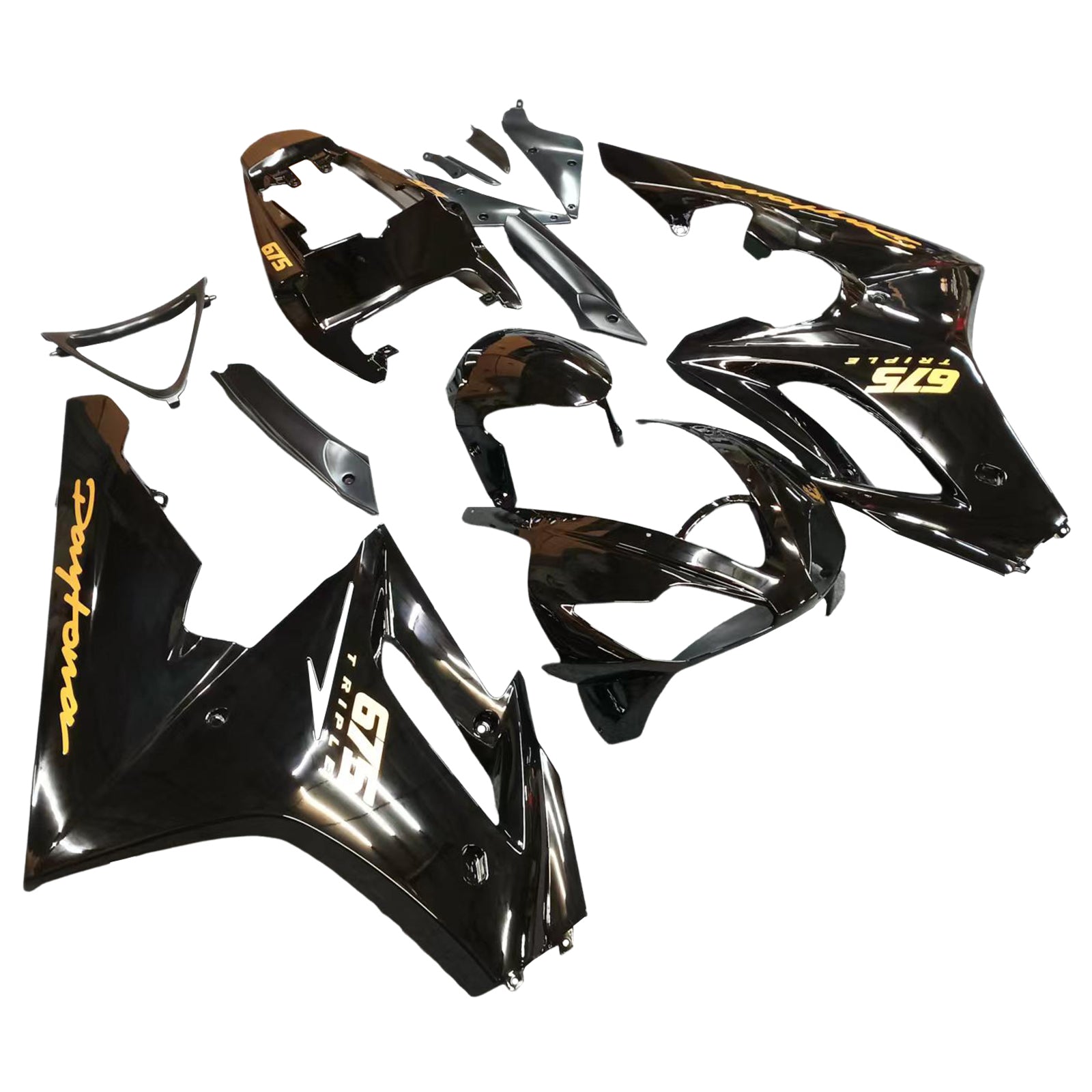 Amotopart Fairings  Triumph Daytona 675 2006-2008 Gloss Black Fairing Kit