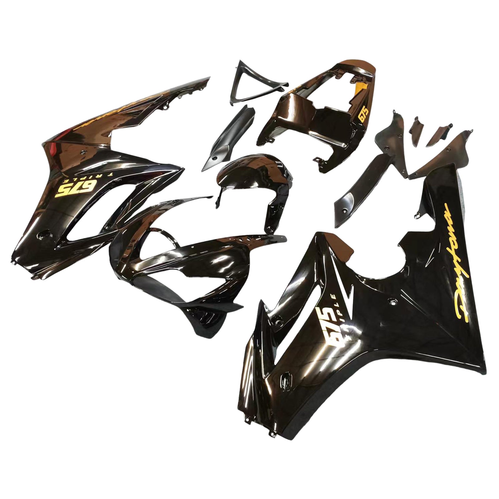 Amotopart Fairings  Triumph Daytona 675 2006-2008 Gloss Black Fairing Kit