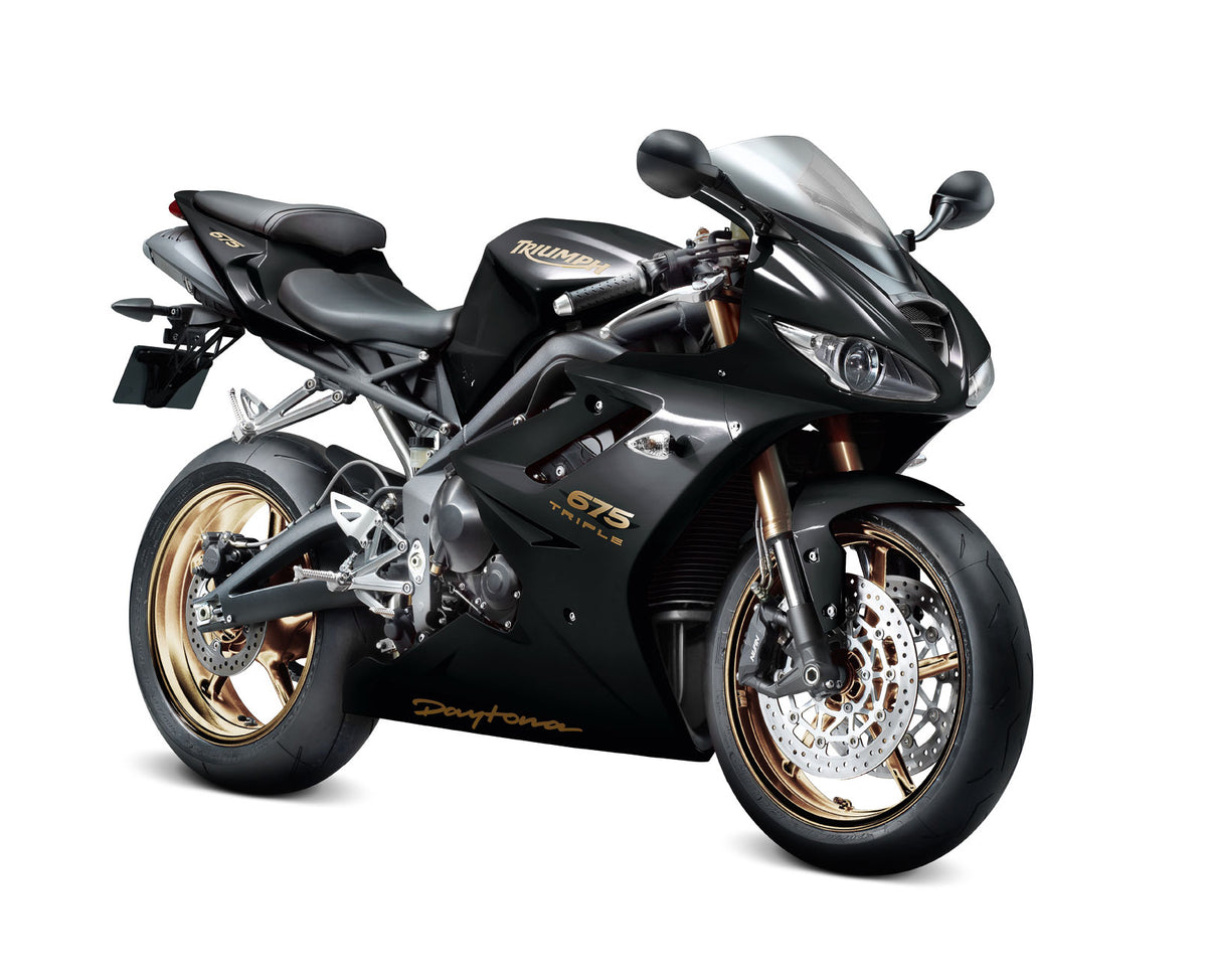 Amotopart Carénages Triumph Daytona 675 2006-2008 Kit de carénage noir brillant