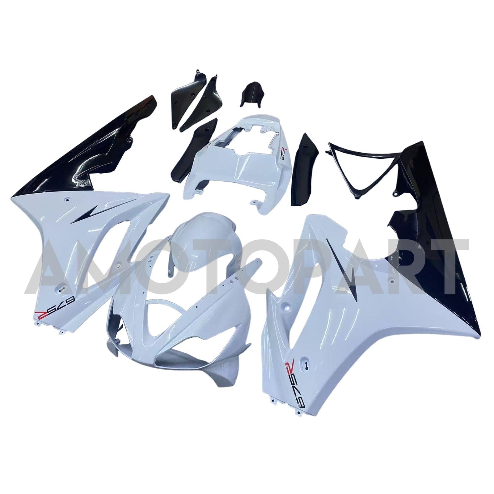 Amotopart 2006-2008 Triumph Daytona 675 White Fairing Kit