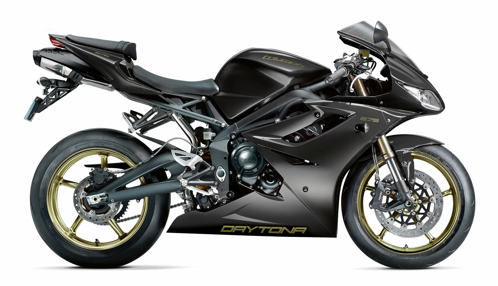 Amotopart 2006-2008 Triumph Daytona 675 negro con kit de carenado con logotipo