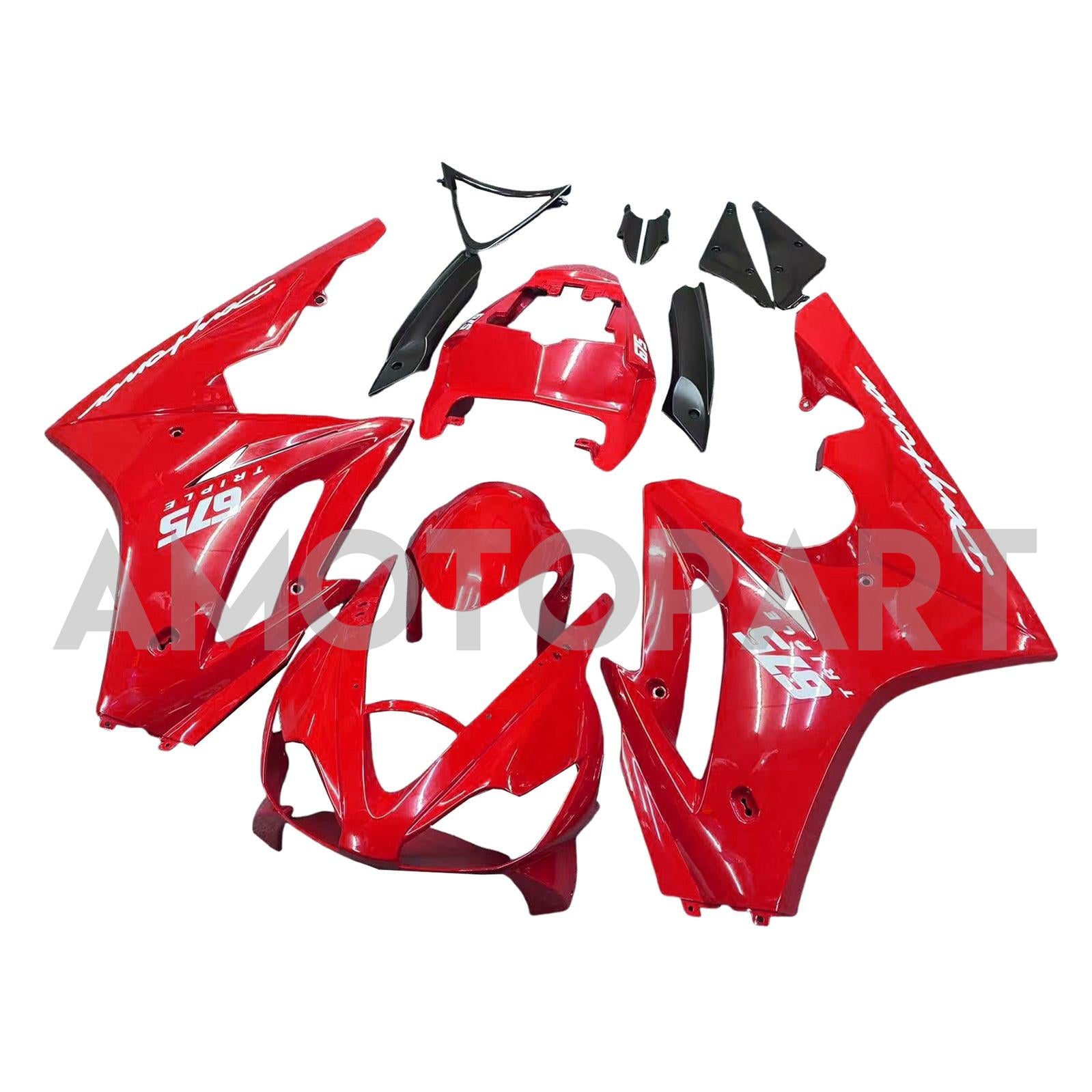 Amotopart 2006-2008 Triumph Daytona 675 Red Fairing Kit