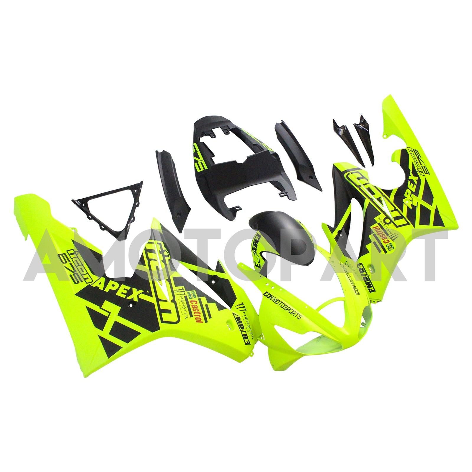 AMOTOPT TRIUMPH 2006-2008 Daytona 675 Kit de carenagem preta amarela