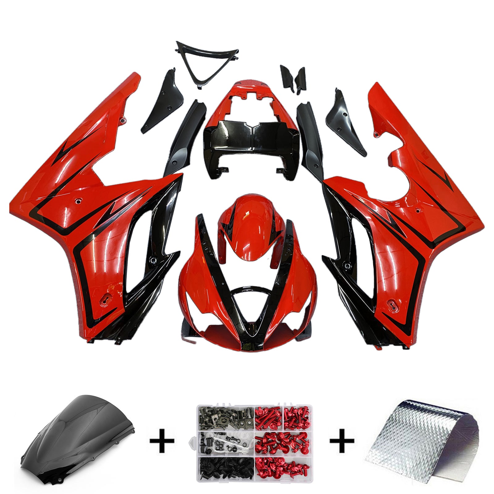 Amotopart Triumph 2006-2008 Daytona 675 Red With Black Line Fairing Kit