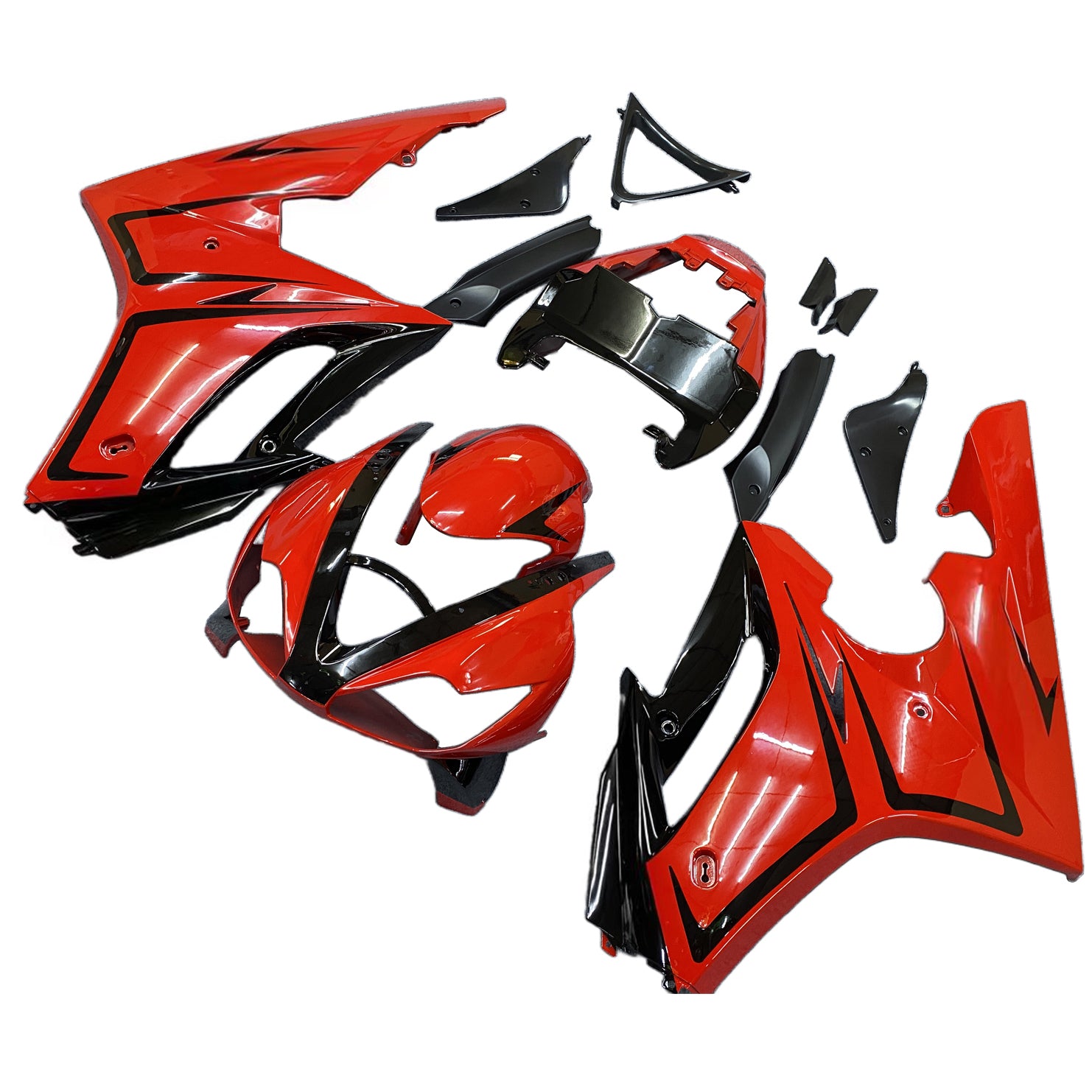 Amotopart Triumph 2006-2008 Daytona 675 Red With Black Line Fairing Kit