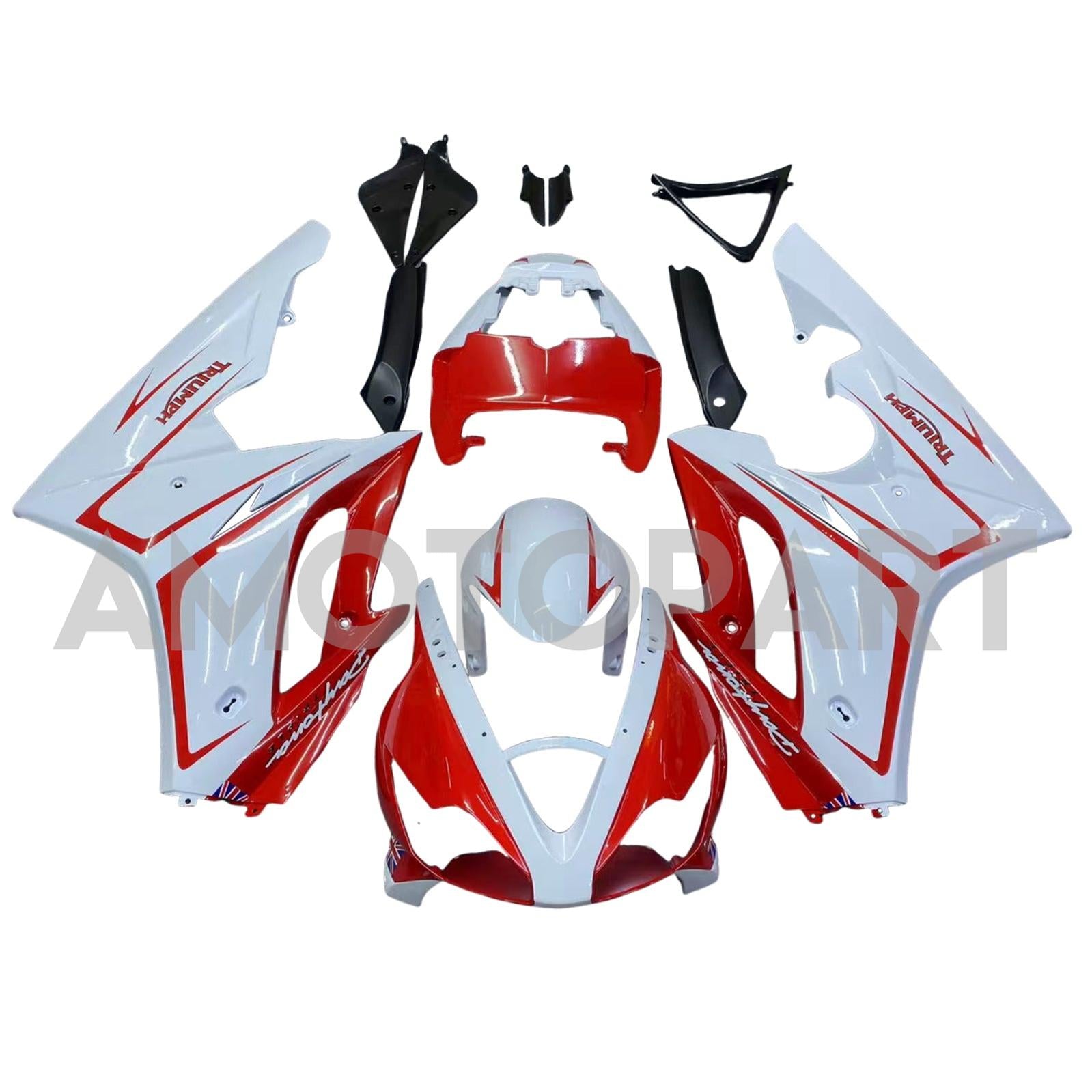 Amotopart 2006-2008 Triumph Daytona 675 Red&White Style2 Fairing Kit