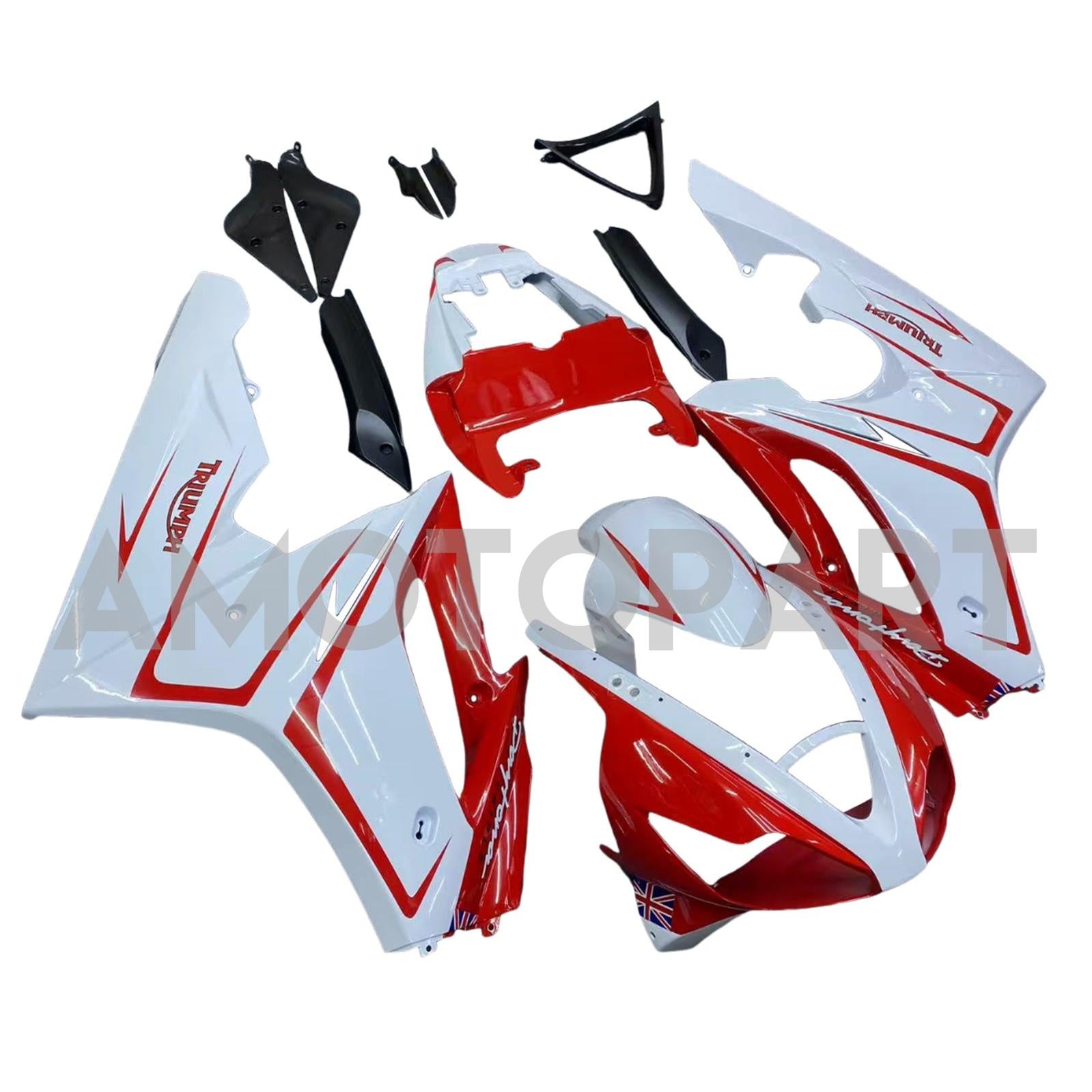 Amotopart 2006-2008 トライアンフ デイトナ 675 レッド&ホワイト スタイル2 フェアリングキット