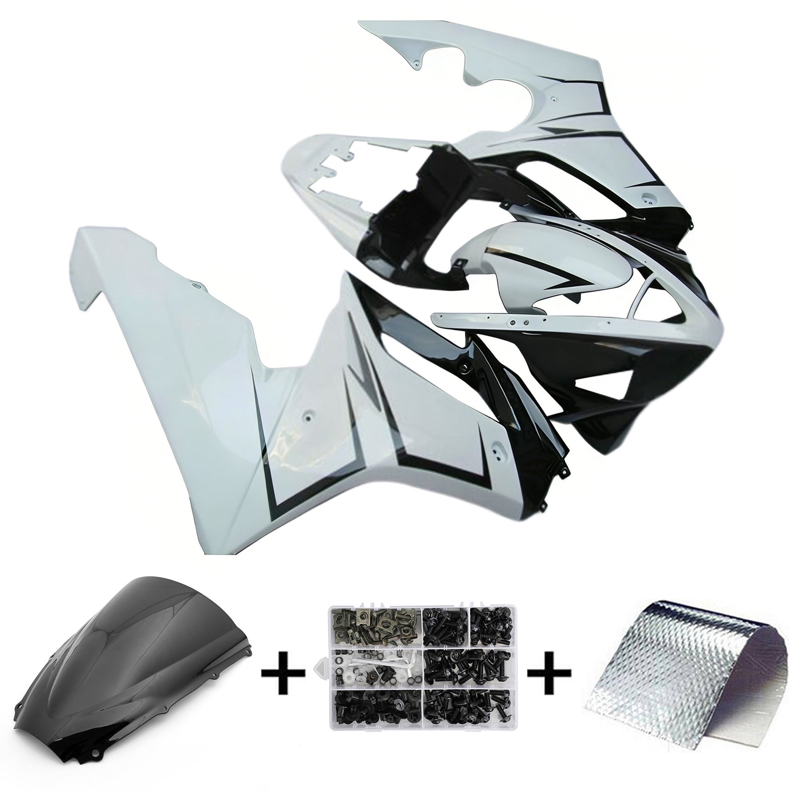 Amotopart 2006-2008 Triumph Daytona 675 Black&White Style5 Fairing Kit