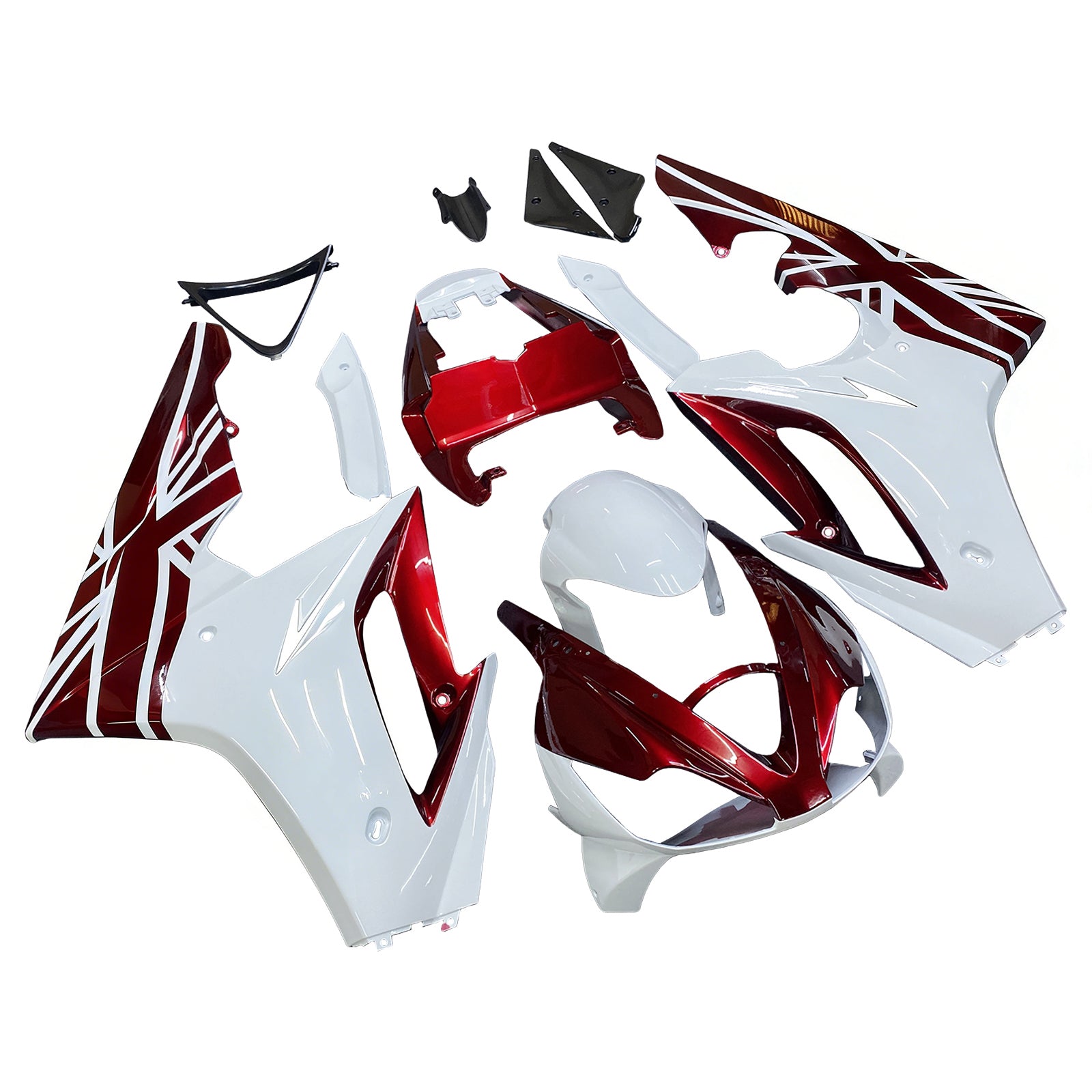 Amotopart 2006-2008 Triumph Daytona 675 Red&White Style1 Fairing Kit