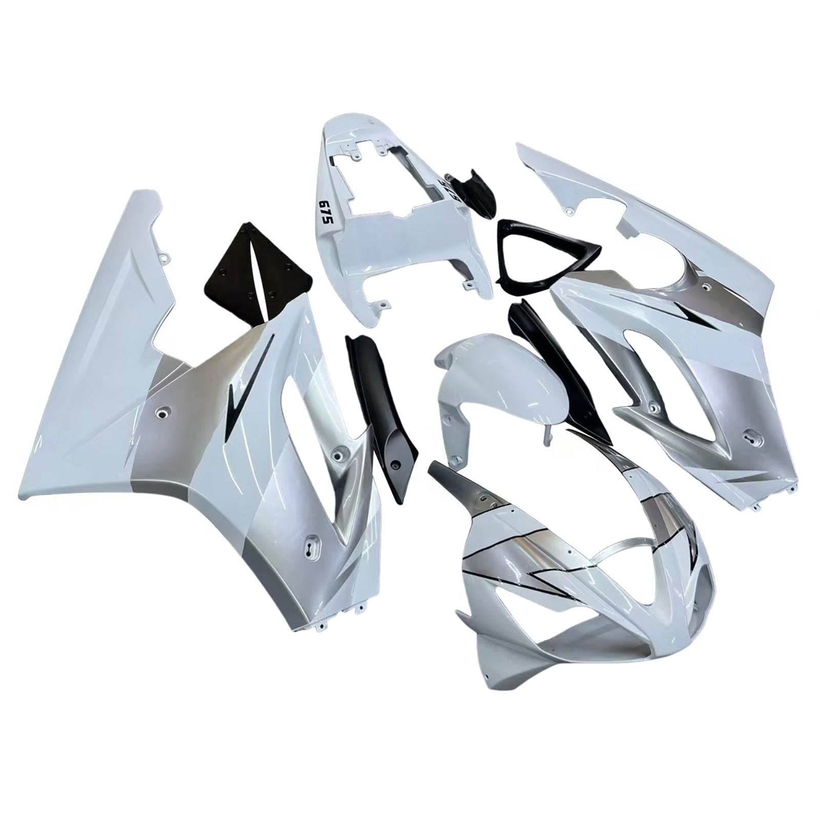 Amotopart 2006-2008 Triumph Daytona 675 Gray White Fairing Kit