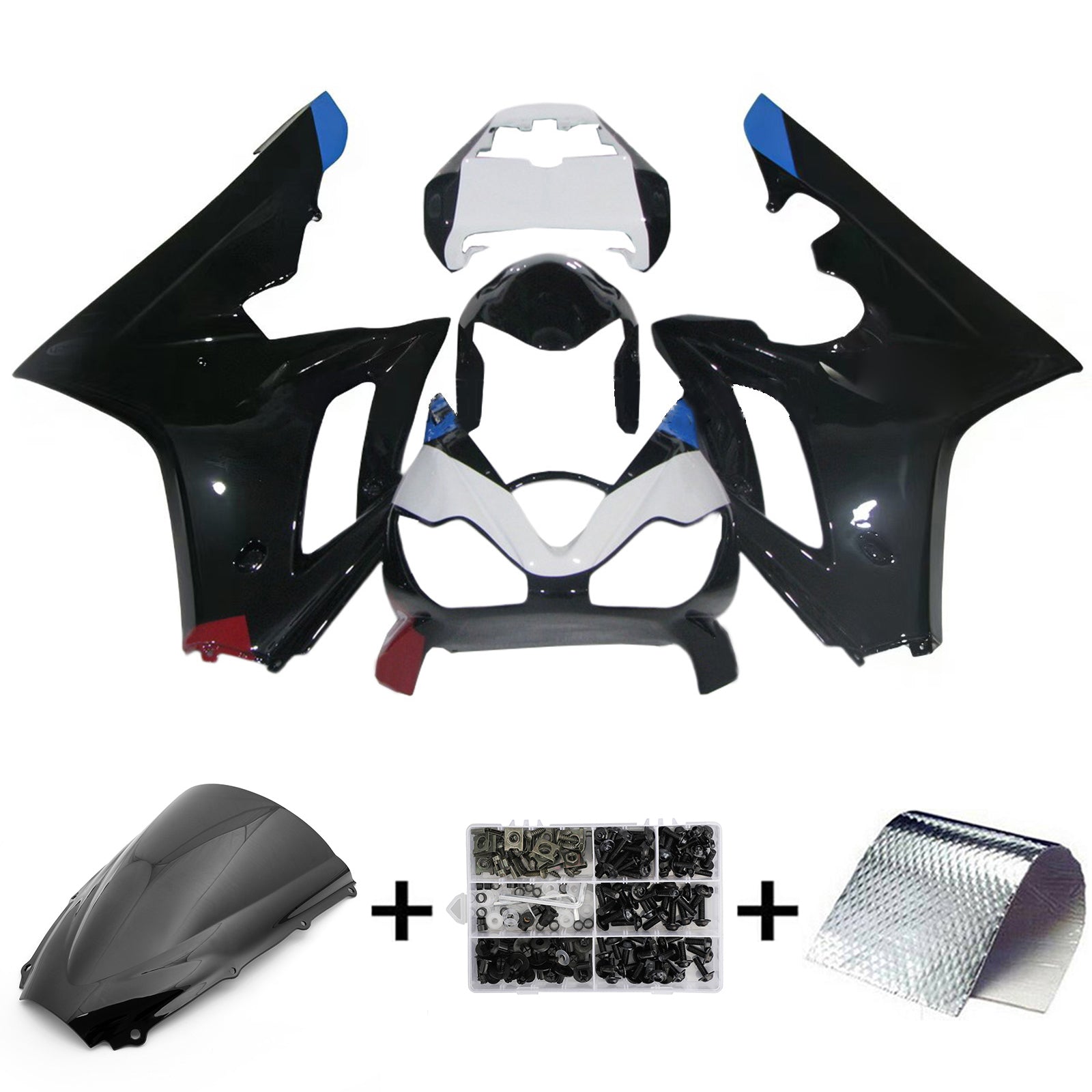Amotopart 2006-2008 Kit carena Triumph Daytona 675 nera Style3