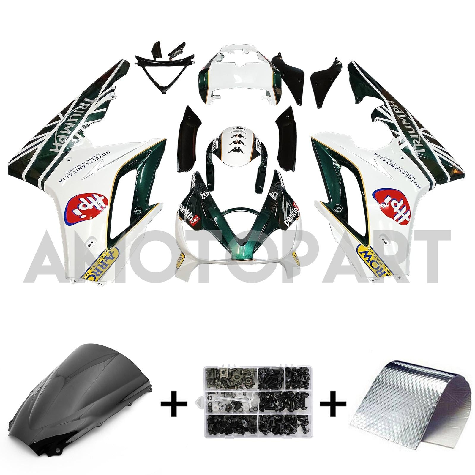 Amotopart 2006-2008 Triumph Daytona 675 Black&White Style6 Fairing Kit