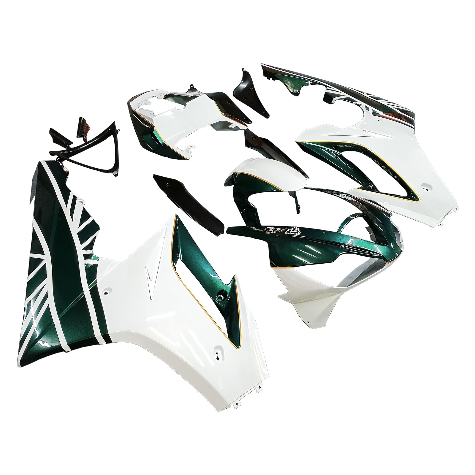 Amotopart 2006-2008 Triumph Daytona 675 Green White Style6 Fairing Kit