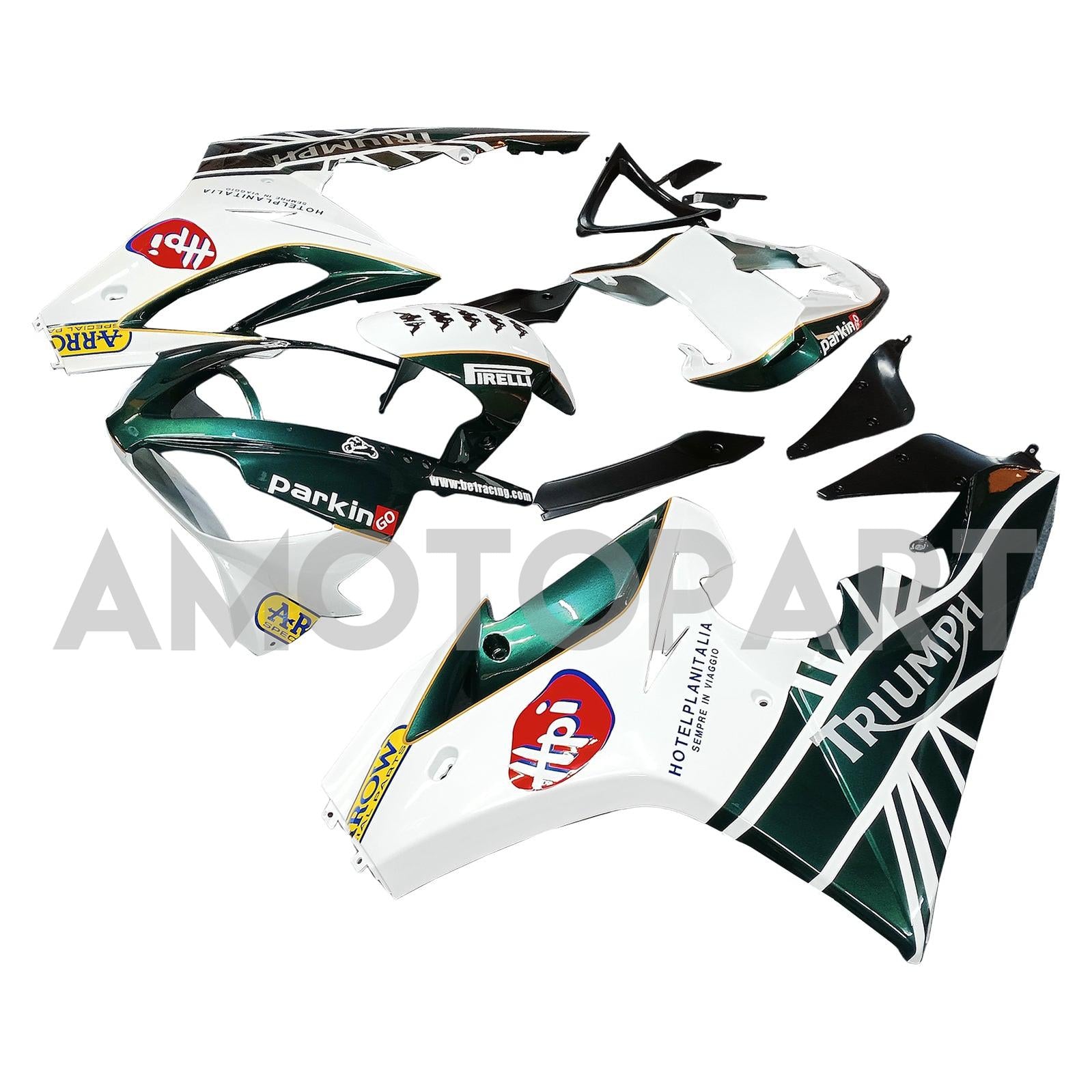 Amotopart 2006-2008 Triumph Daytona 675 Black & White Style 6 Fairing Kit