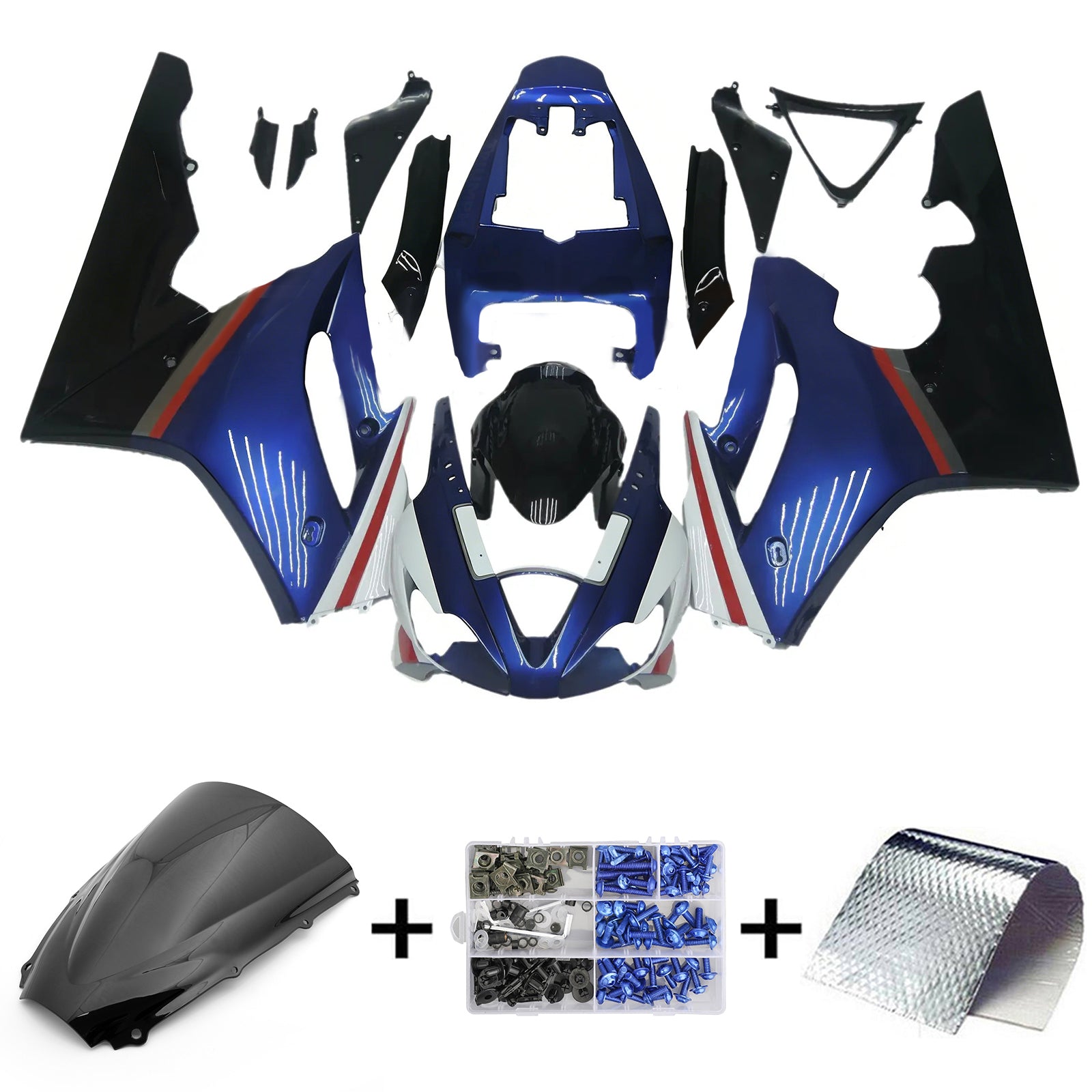 Amotopart 2006-2008 Kit carena Triumph Daytona 675 blu e nero