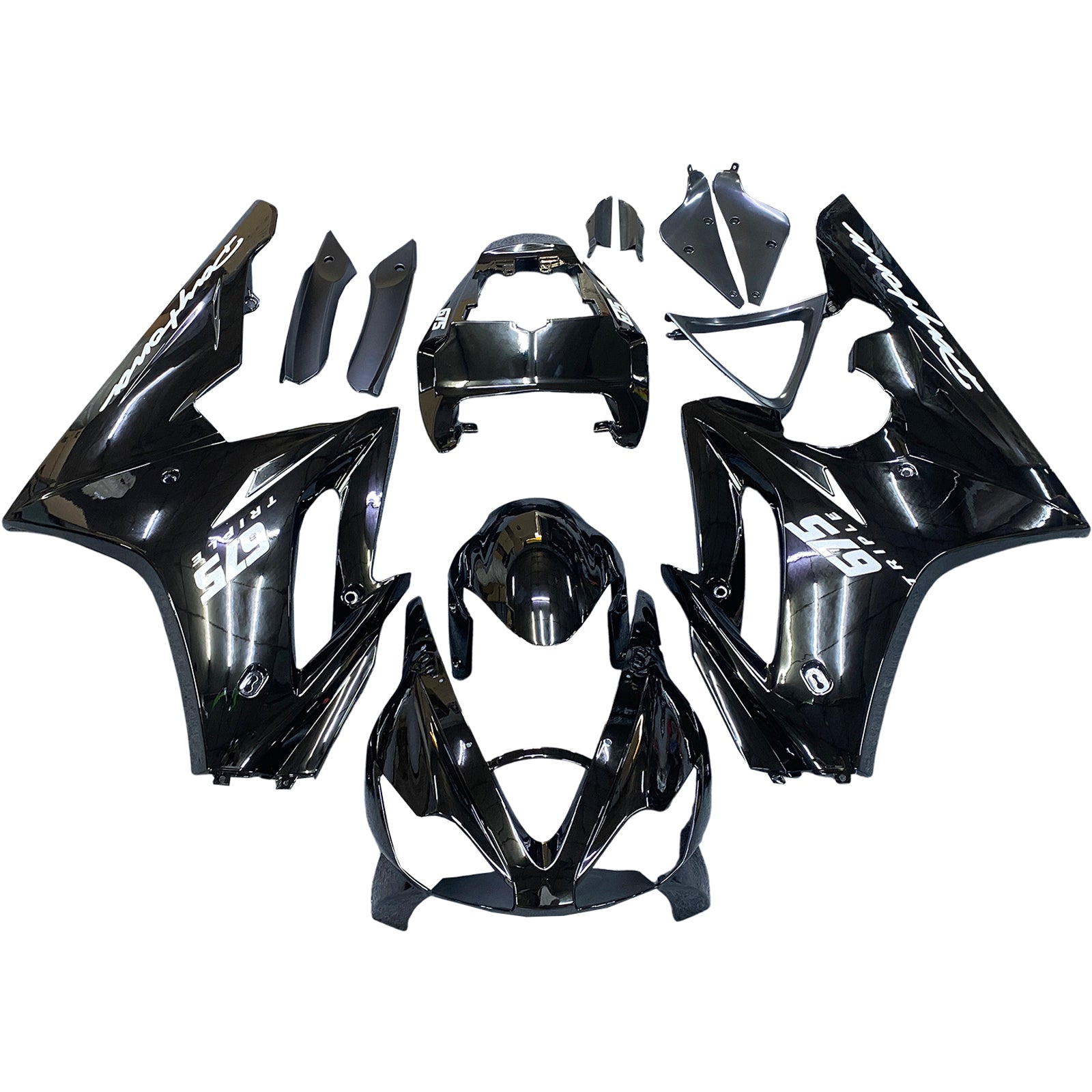 Amotopart 2006-2008 Triumph Daytona 675 Black Style4 Kit de carénage