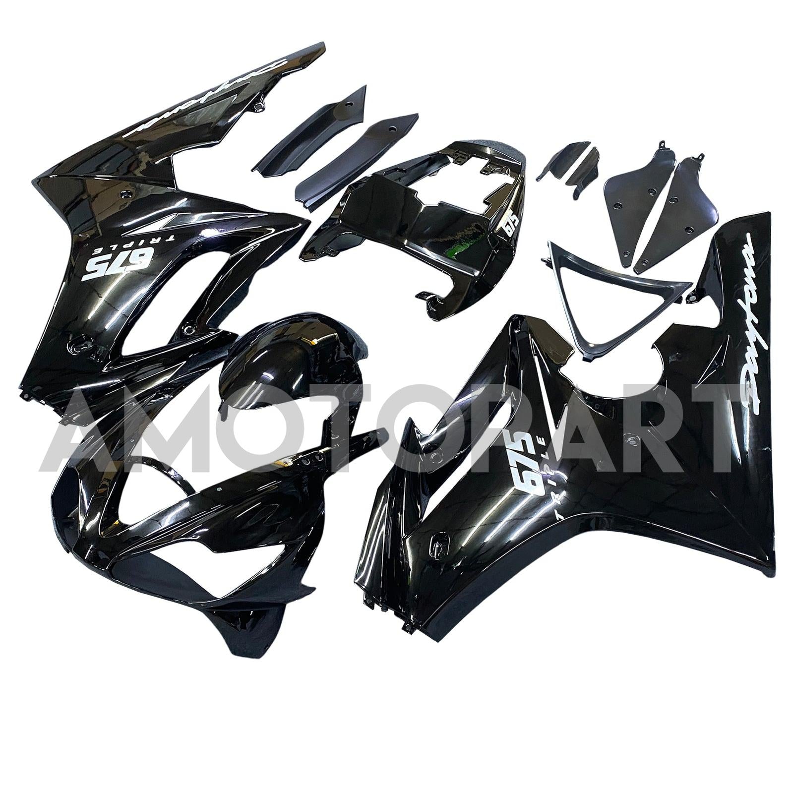 Amotopart 2006-2008 Triumph Daytona 675 Black Style4 Kit de carénage