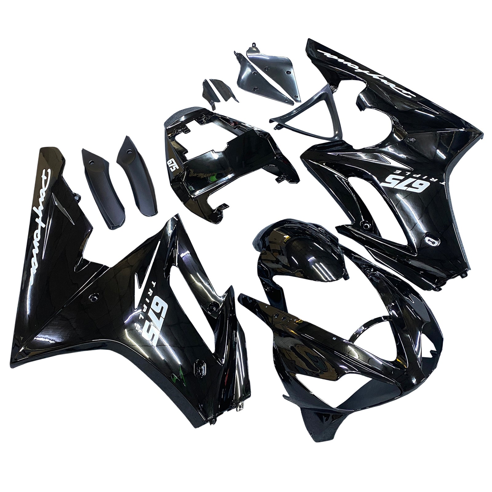 Amotopart 2006-2008 Triumph Daytona 675 Black Style4 Kit de carénage