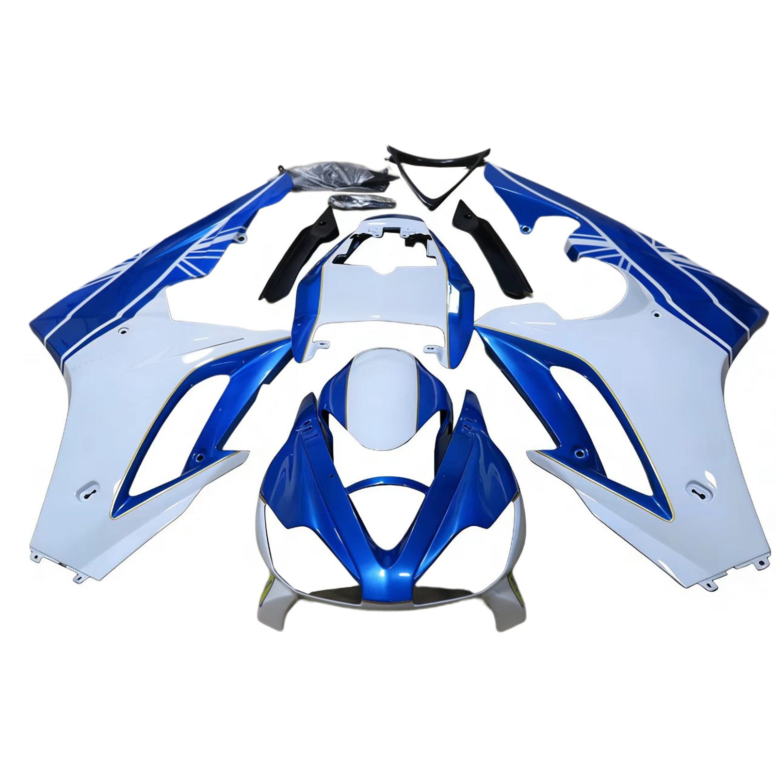 Amotopart 2006-2008 Triumph Daytona 675 White&Blue Style2 Fairing Kit