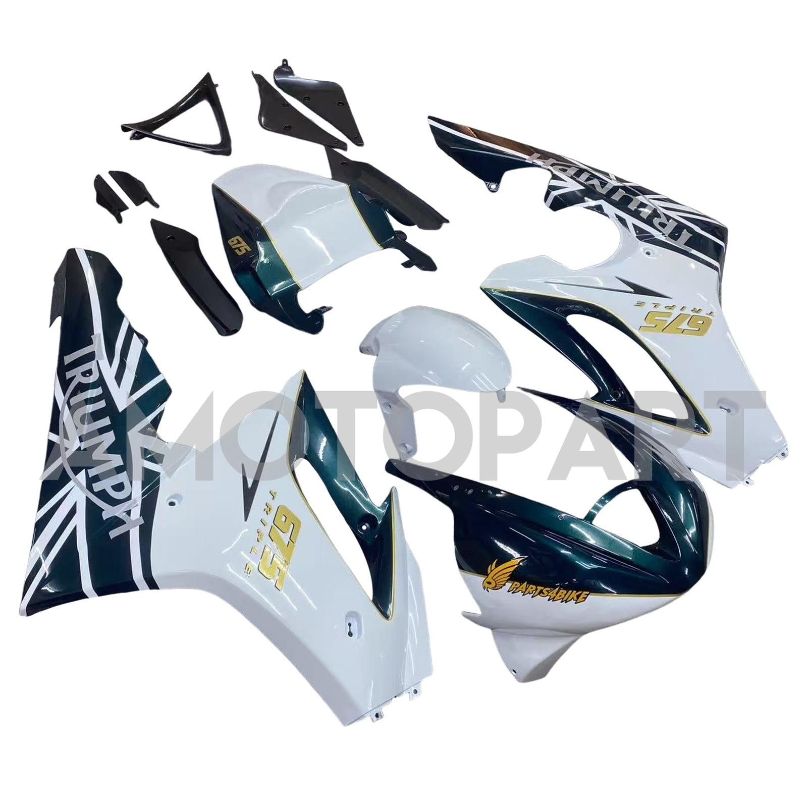 Amotopart 2006-2008 Triumph Daytona 675 Black & White Style1 Fairing Kit