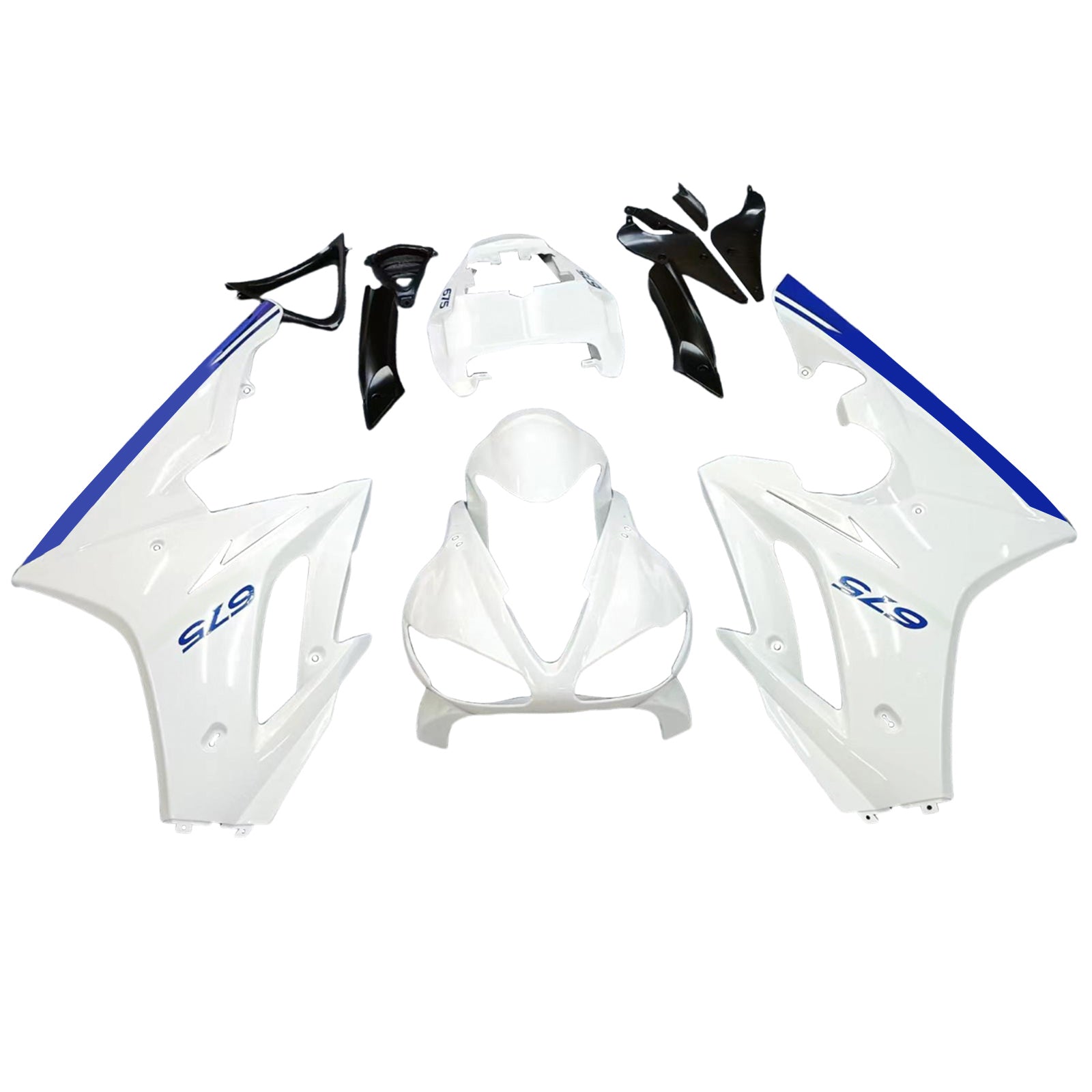 Amotopart 2009-2012 Triumph Daytona 675 Fairing White & Blue Kit