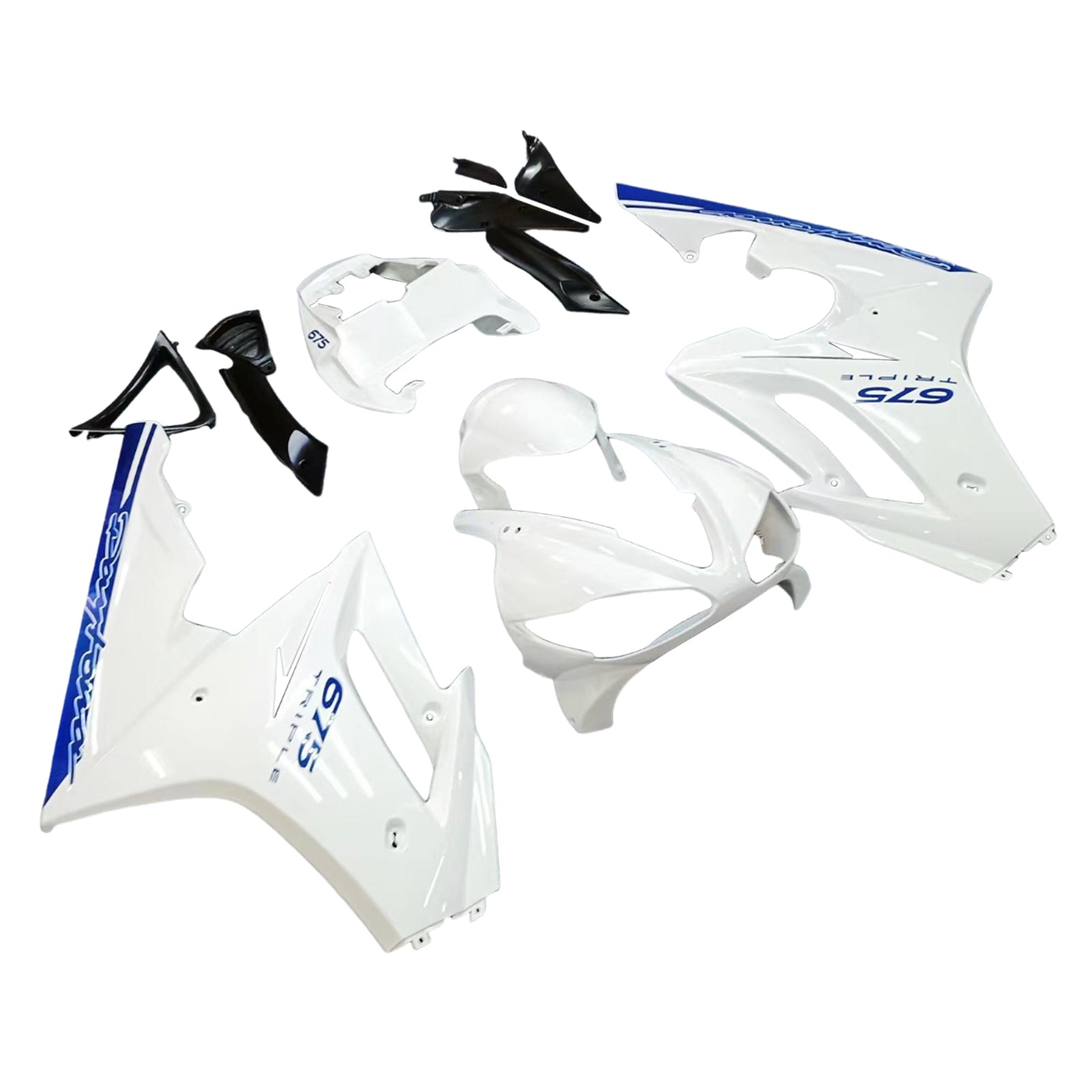 Amotopart 2009-2012 Triumph Daytona 675 Fairing White&Blue Kit