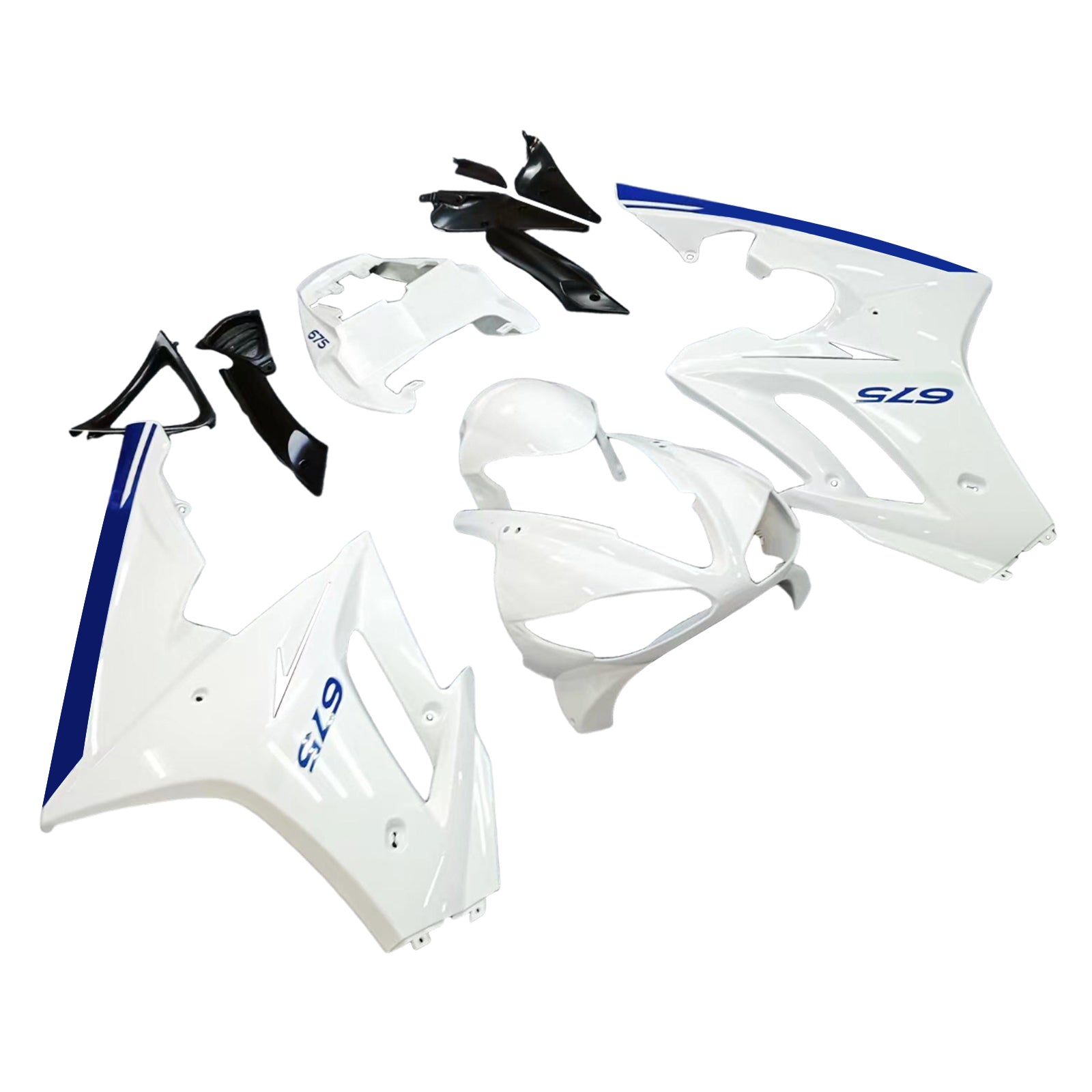 Amotopart 2009-2012 Triumph Daytona 675 Kit de carenado blanco y azul