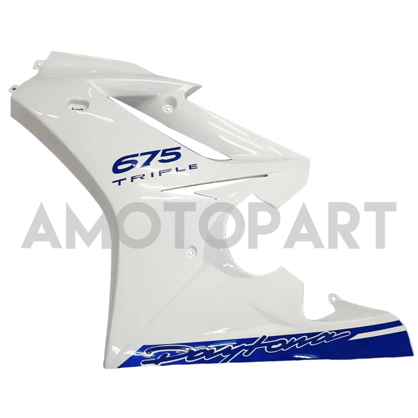 Amotopart 2009-2012 Triumph Daytona 675 Fairing White & Blue Kit