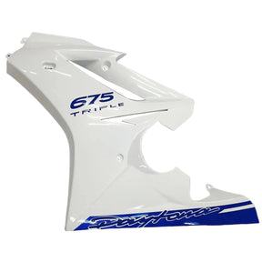 Amotopart 2009-2012 Triumph Daytona 675 Fairing White&Blue Kit