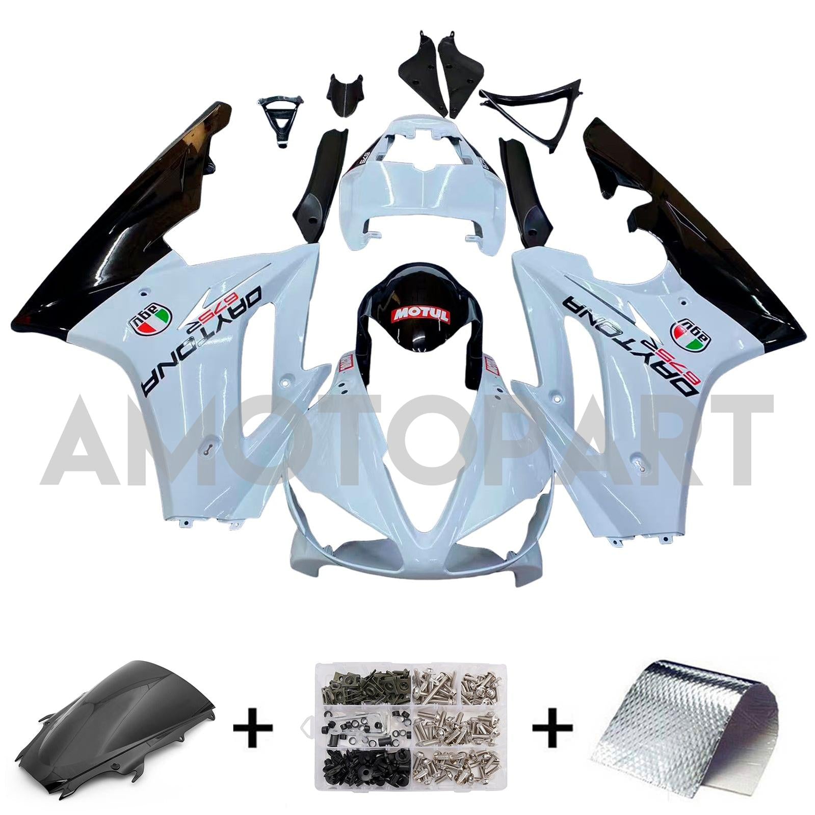 Amotopart 2009-2012 Triumph Daytona 675 Fairing White Kit