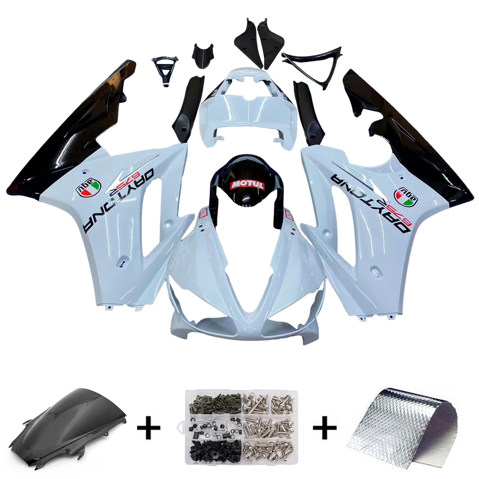 SPAR 小径車 ホワイト フレーム Amotopart 2009-2012 Triumph Daytona 675 Fairing White Kit