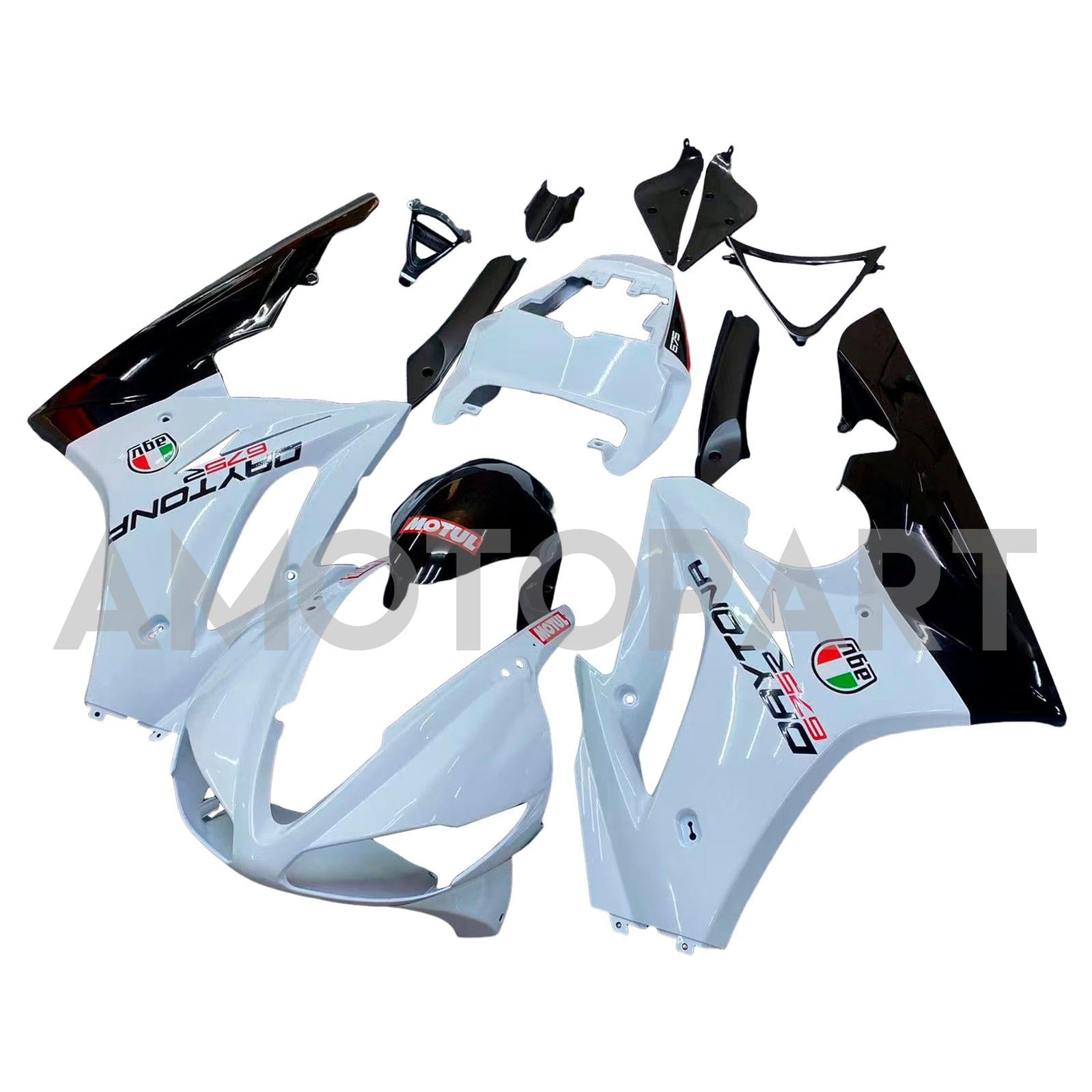 Amotopart 2009-2012 Triumph Daytona 675 Fairing White Kit