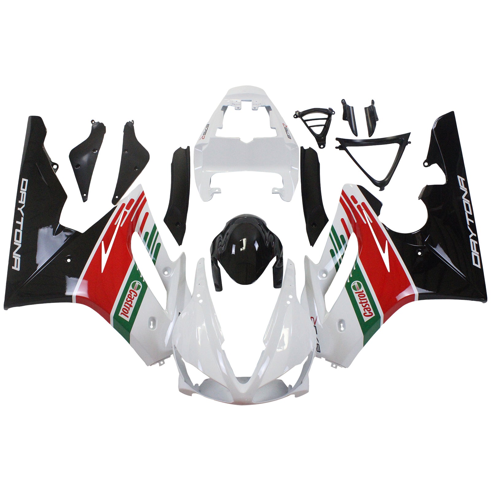 Amotopart 2009-2012 Triumph Daytona 675 Red&Green Fairing Kit