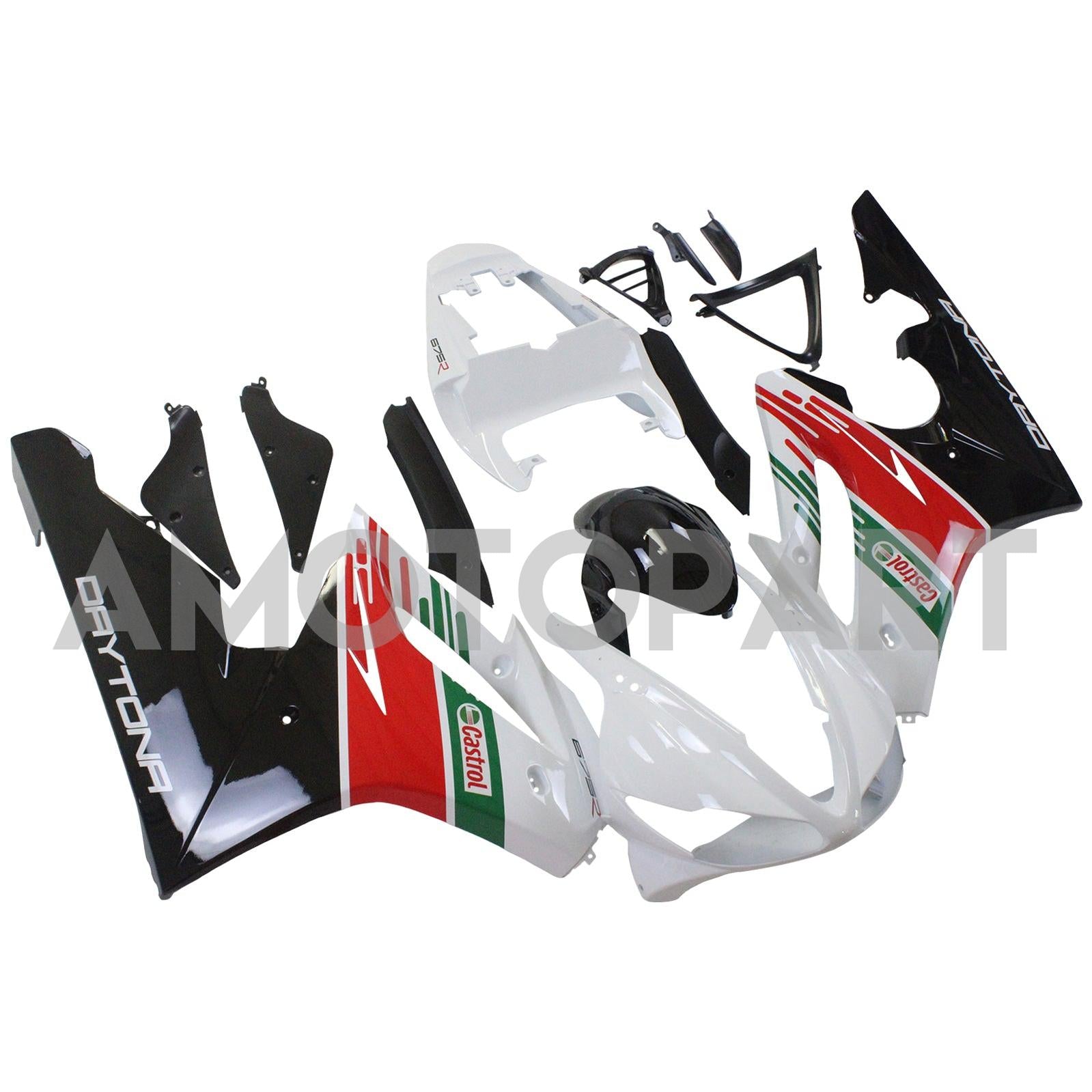 Amotopart 2009-2012 Triumph Daytona 675 Red&Green Fairing Kit
