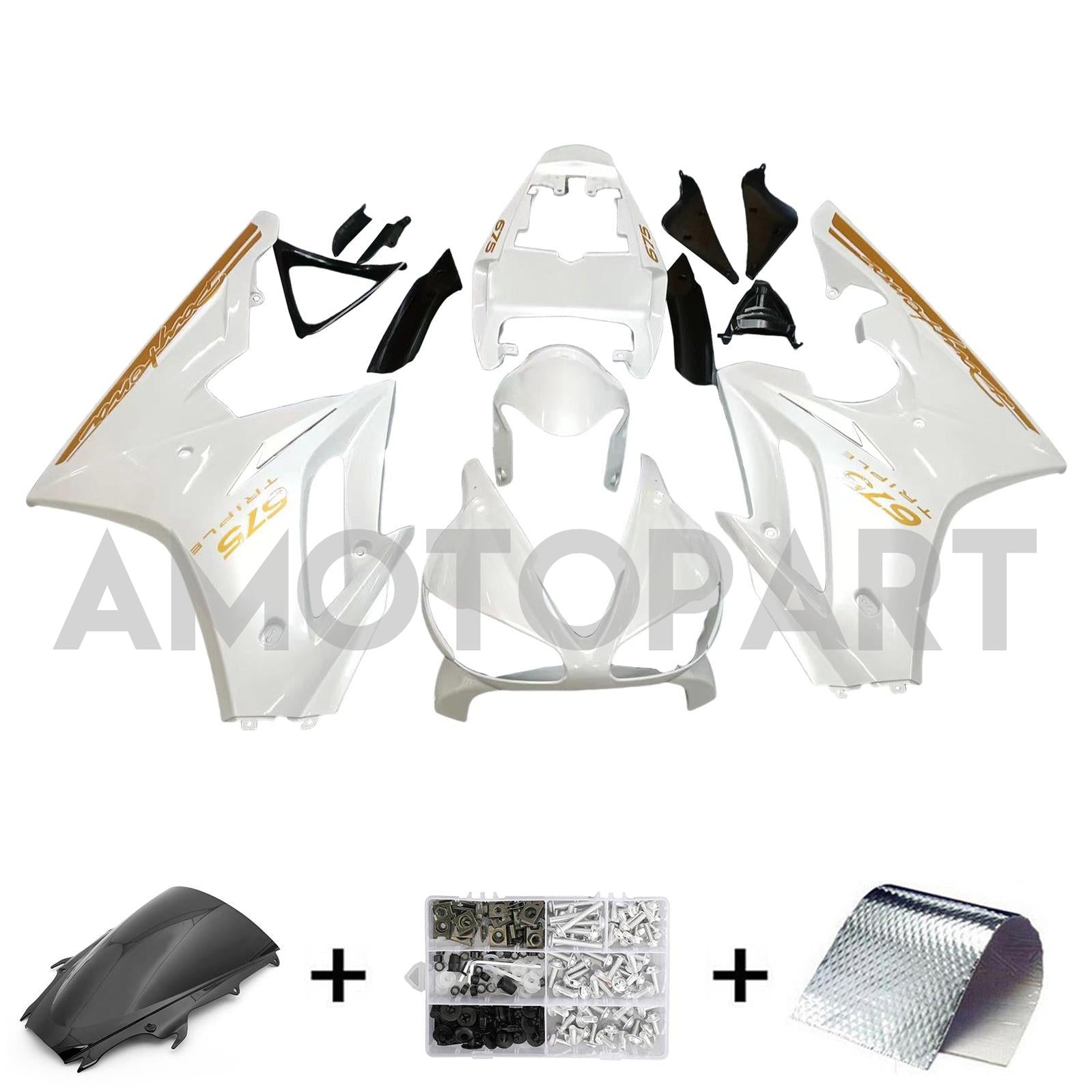 Amotopart 2009-2012 Triumph Daytona 675 White Fairing Kit