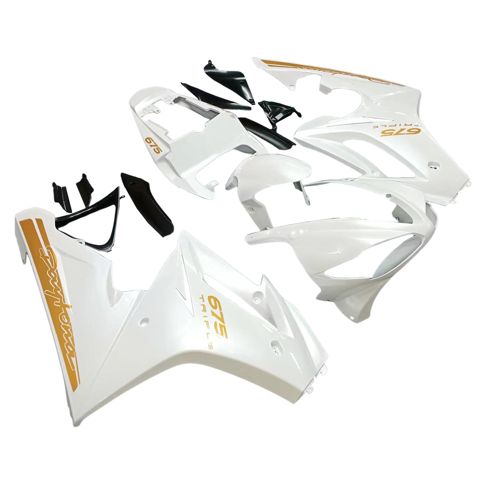 Amotopart 2009-2012 Triumph Daytona 675 White Fairing Kit