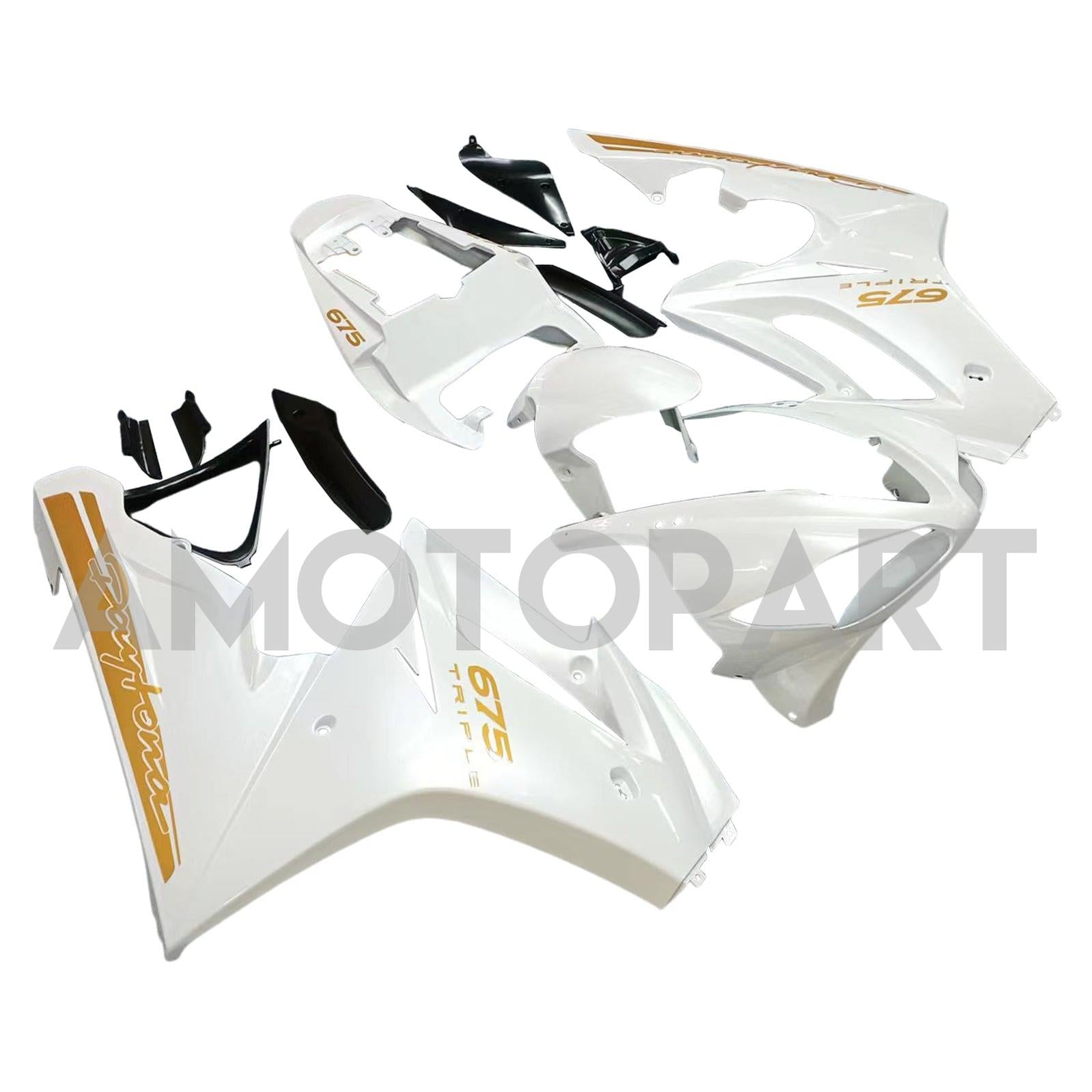Amotopart 2009-2012 Triumph Daytona 675 White Fairing Kit