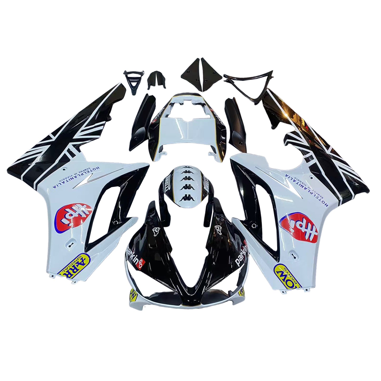 Amotopart 2009-2012 Kit carena Triumph Daytona 675 White&Black Style1