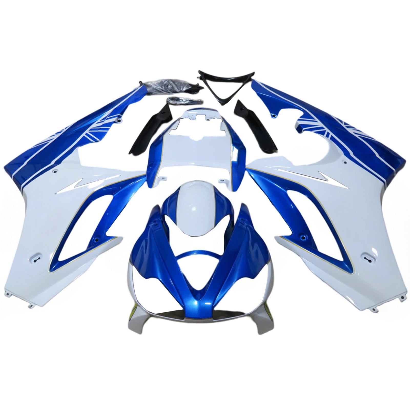 Amotopart 2009-2012 Triumph Daytona 675 Weiß&Blaues Verkleidungsset