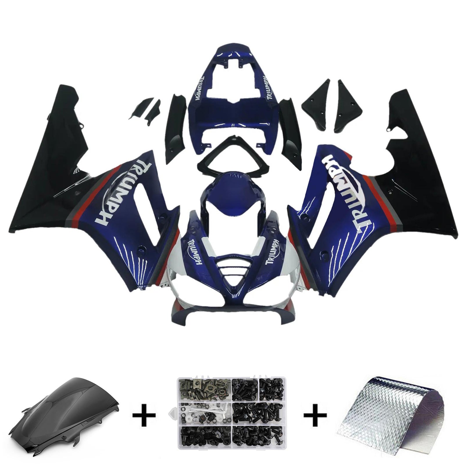 Amotopart 2009-2012 Triumph Daytona 675 Blue&Black Style2 Fairing Kit