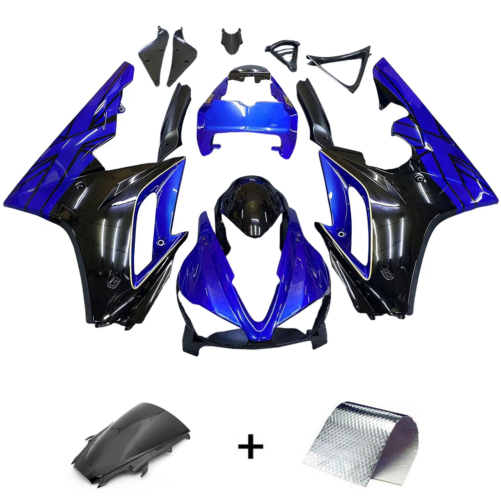 Amotopart 2009-2012 Kit carena Triumph Daytona 675 blu e nero Style1