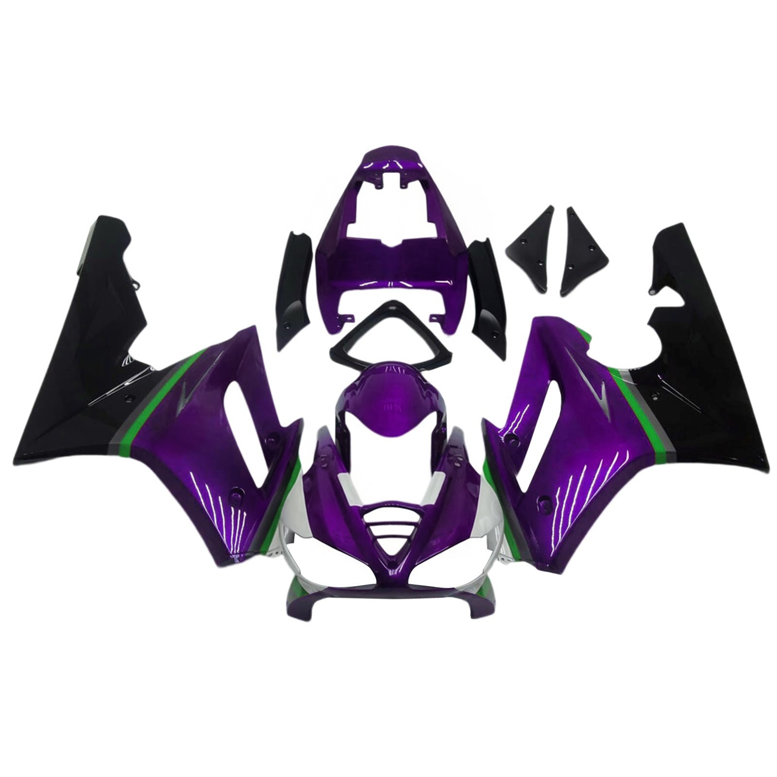 Amotopart 2009-2012 Triumph Daytona 675 Black&Purple Style2 Fairing Kit