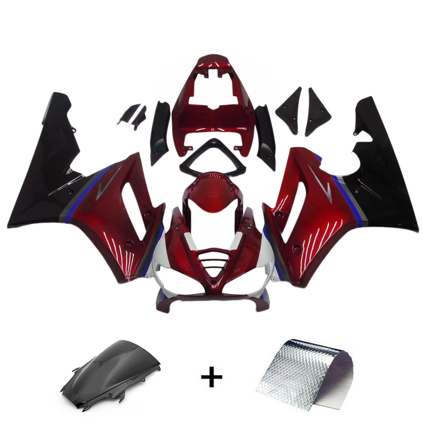 Amotopart 2009-2012 Triumph Daytona 675 Black&Red Fairing Kit