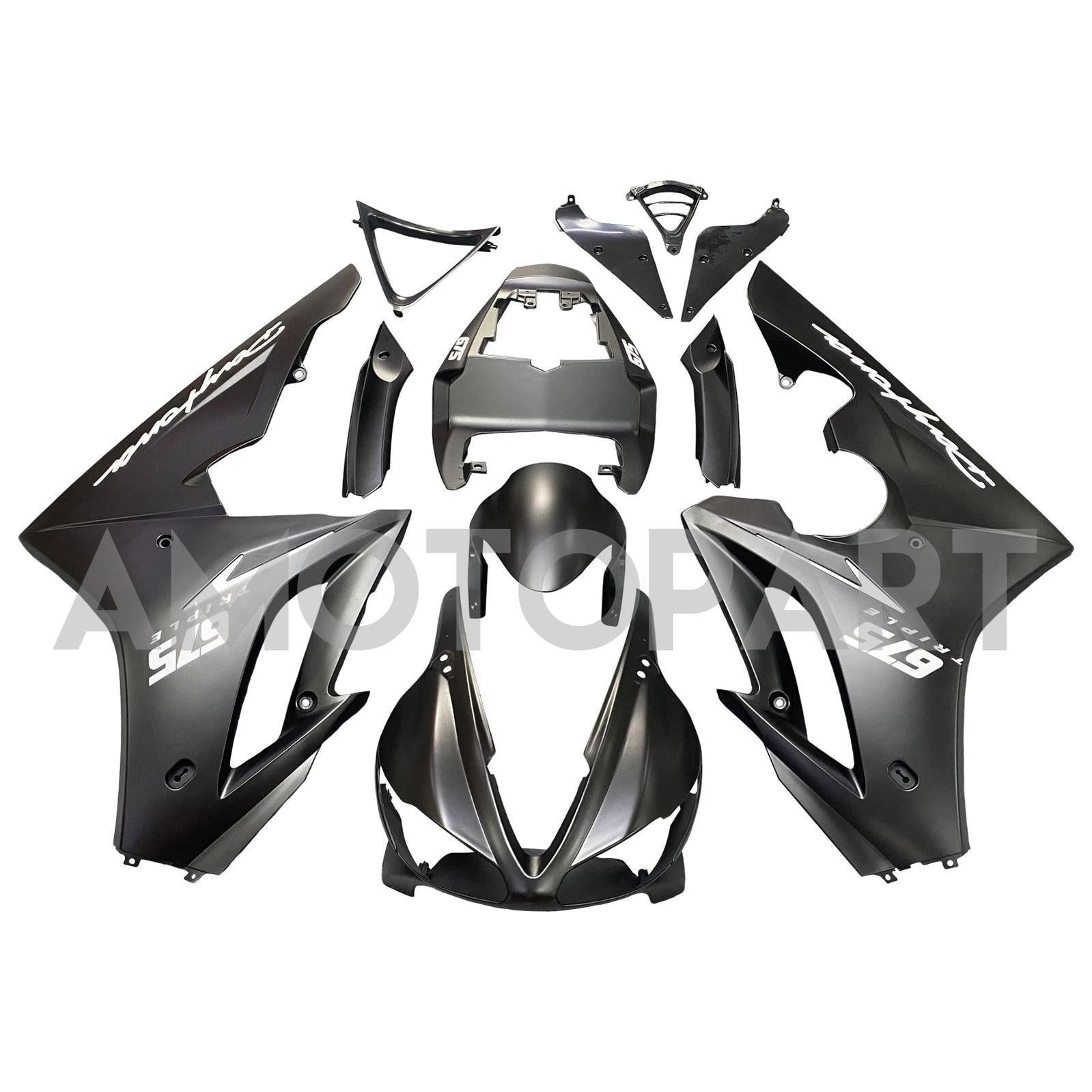 AMOTOPT 2009-2012 Triumph Daytona 675 Black Style2 Kit de carenagem